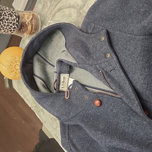 LL Bean men's vintage 80ies duffle wool Melton jacket coat m/L fit - Picture 3 of 11